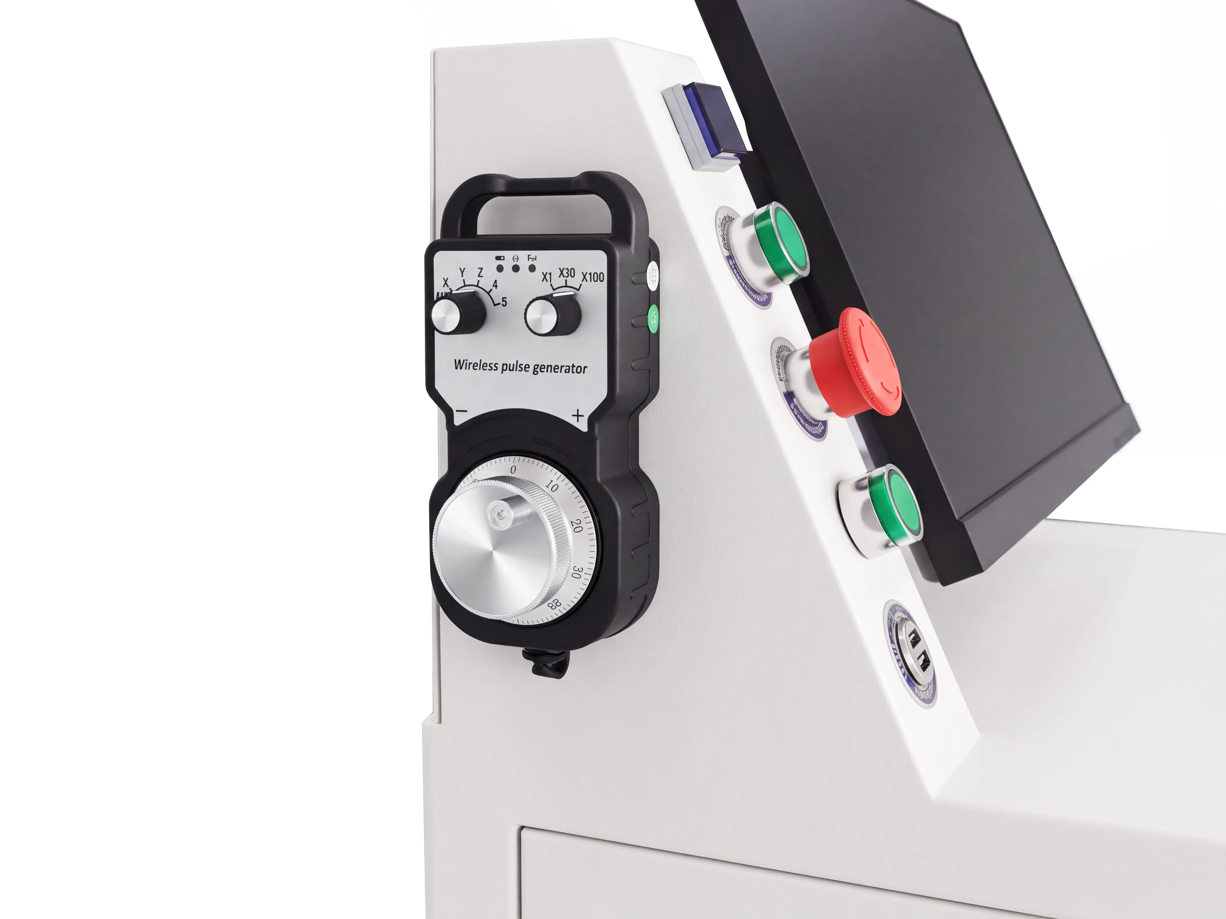 5-axis wireless electronic pulse handwheel for Spire 1325 4-axis CNC router with swing head and rotary 4th axis