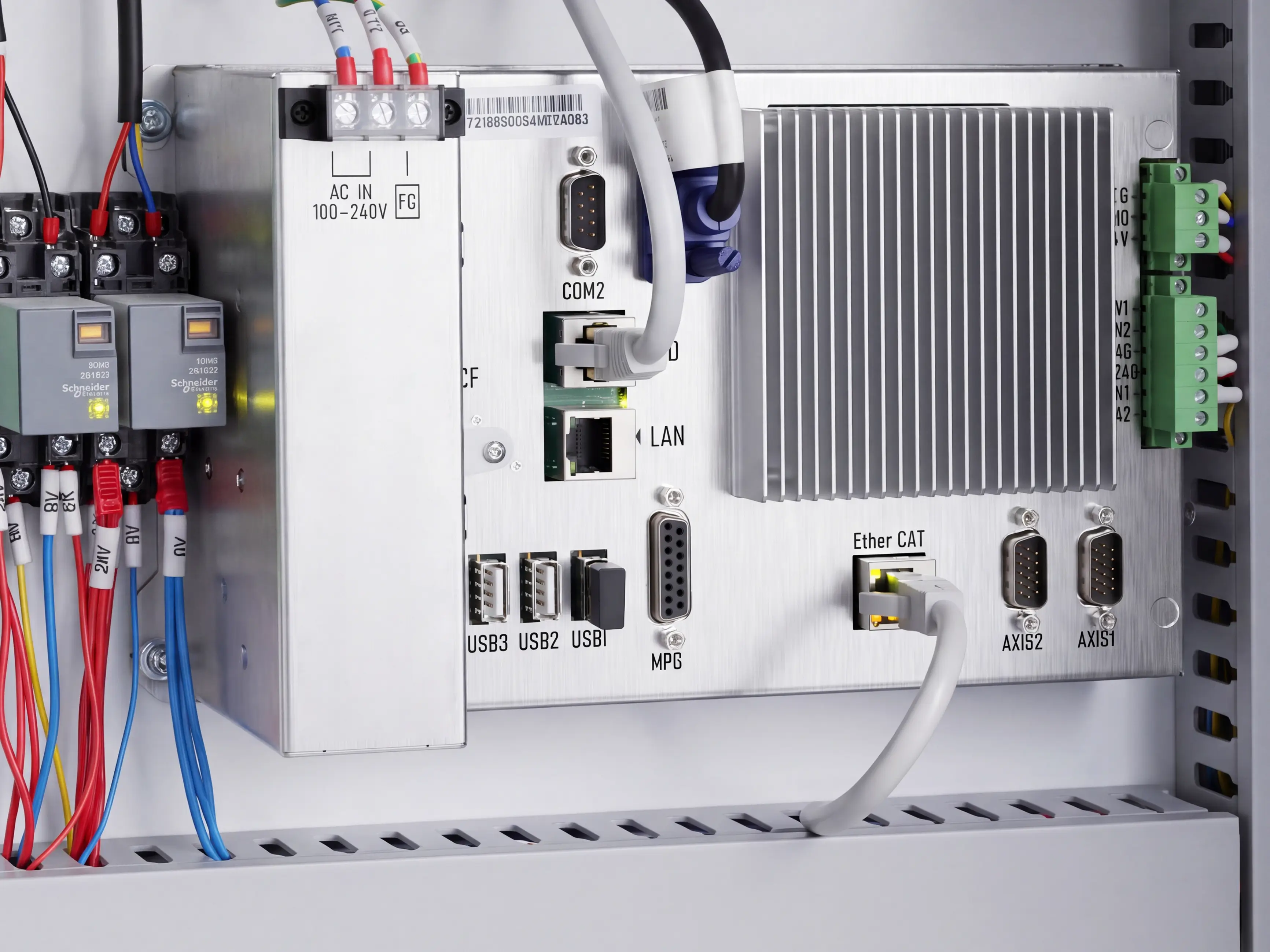LNC MW2600A lower-level controller for Spire 1325 4-axis CNC router with swing head and rotary 4th axis