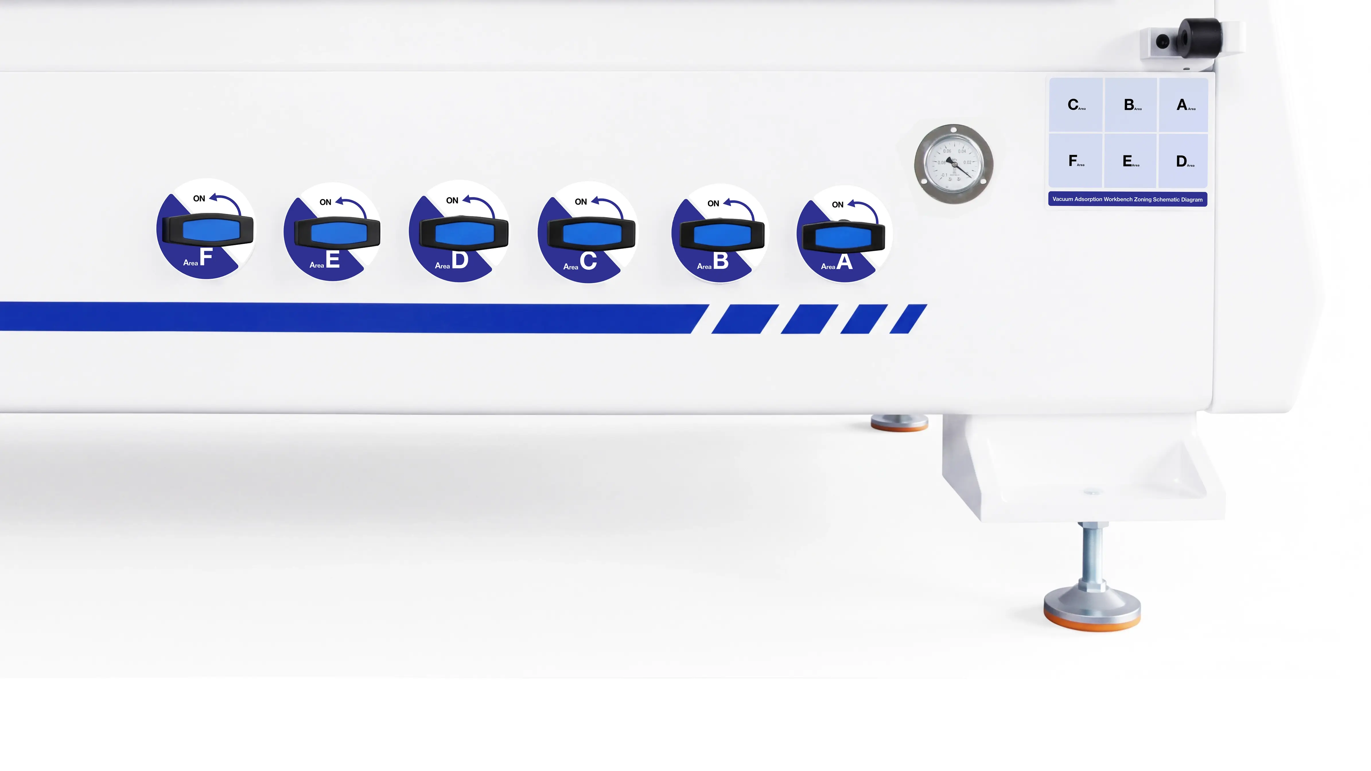 Vacuum zone control switches for Spire 1530 4-axis CNC router with rotary 4th axis