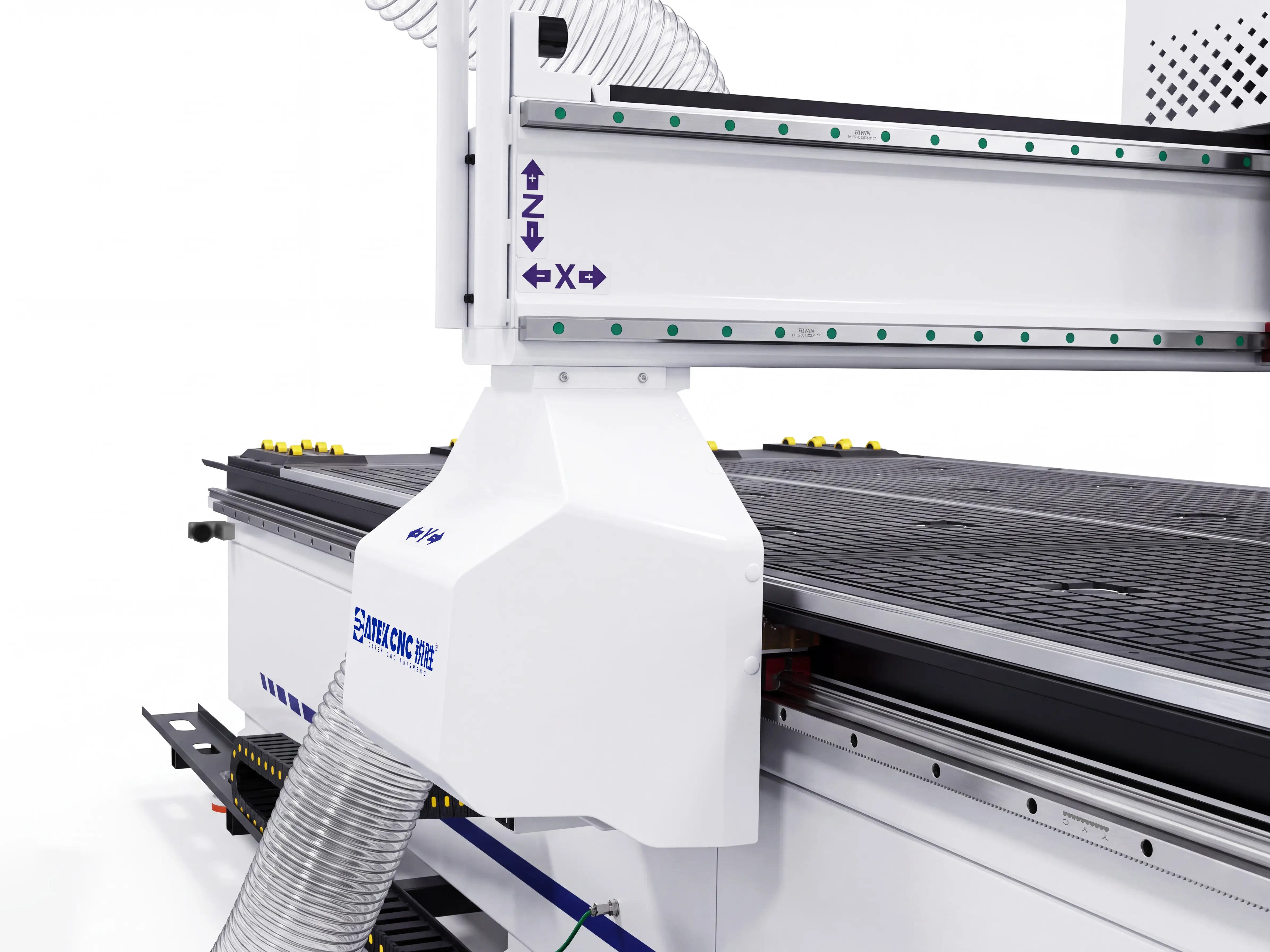 High rigidity gantry columns of Spire 1530 4-axis CNC router with rotary 4th axis