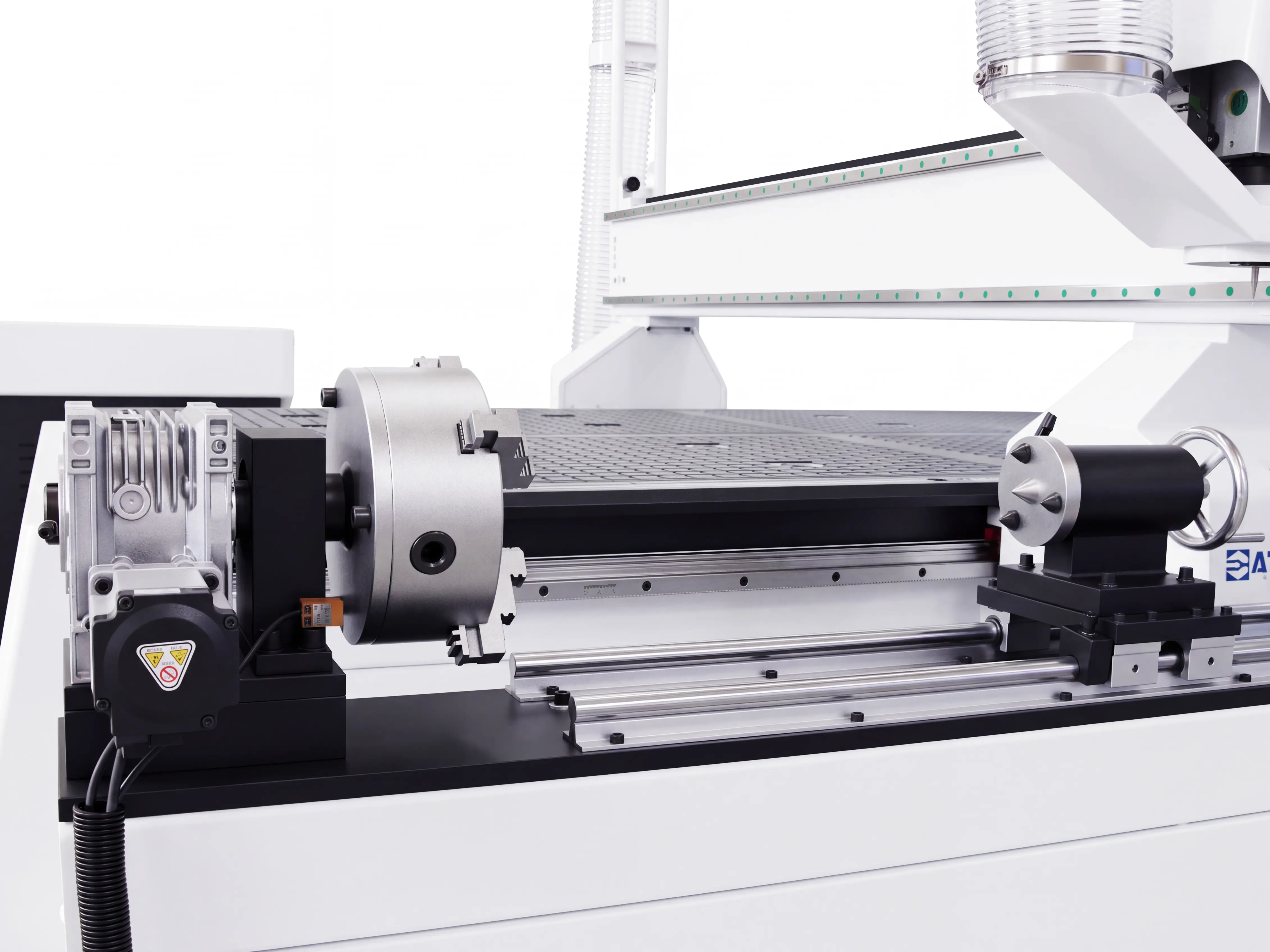 High-precision fourth rotary axis of Spire 1530 4-axis CNC router with rotary 4th axis