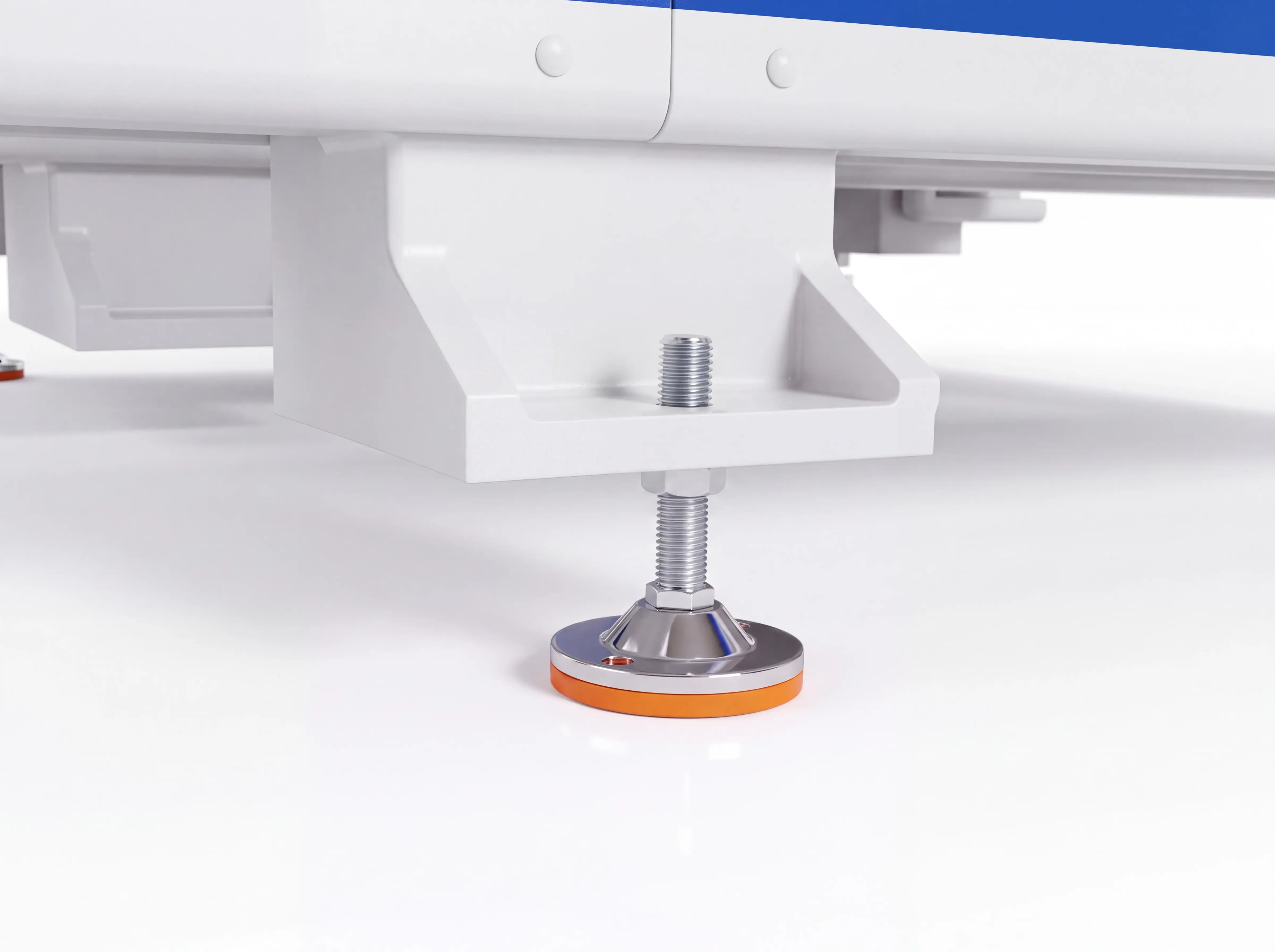 Adjustable leveling feet for Spire 1530 4-axis CNC router with rotary 4th axis