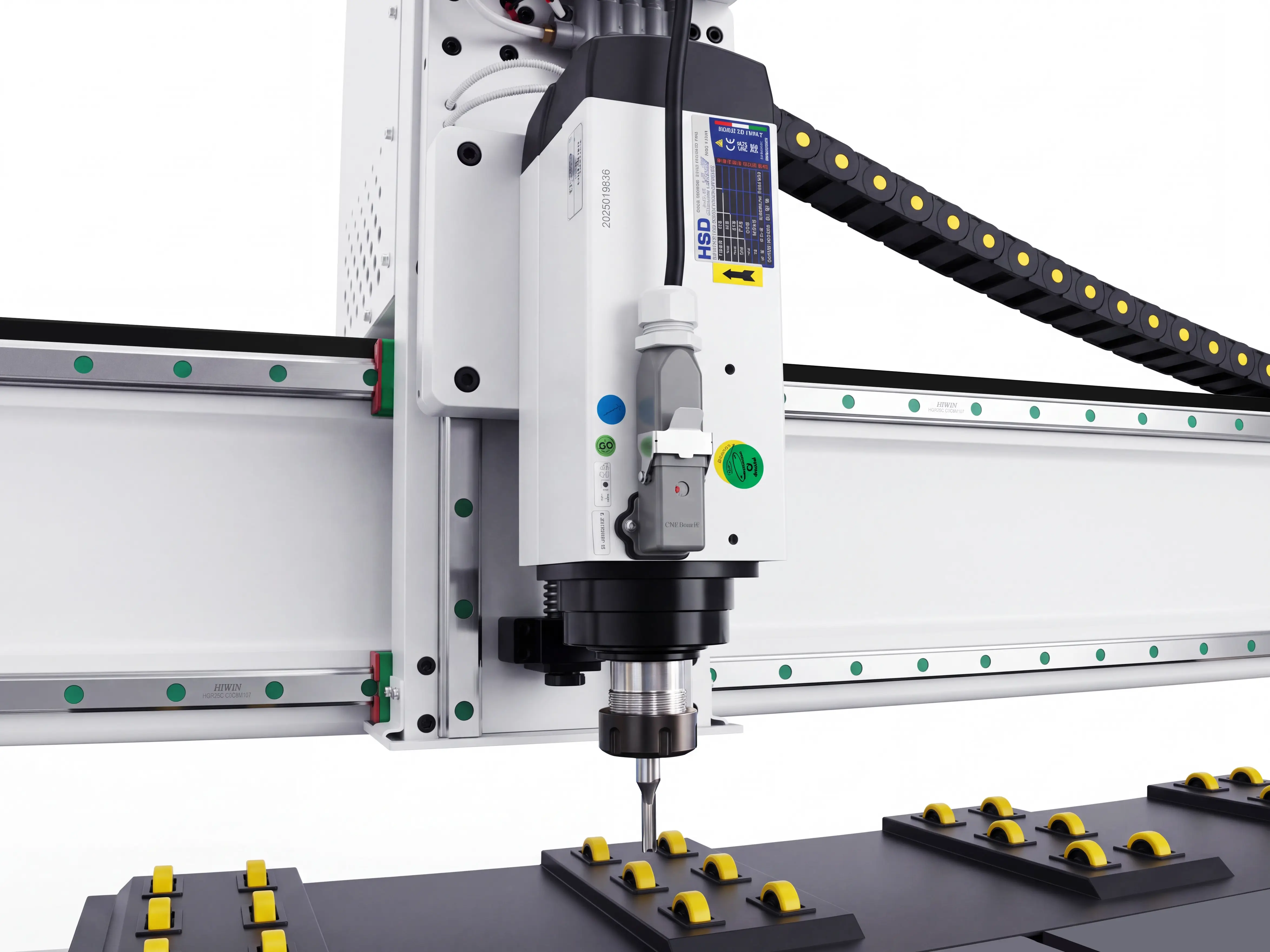 HSD 6kW air-cooled spindle for Spire 1530 4-axis CNC router with rotary 4th axis