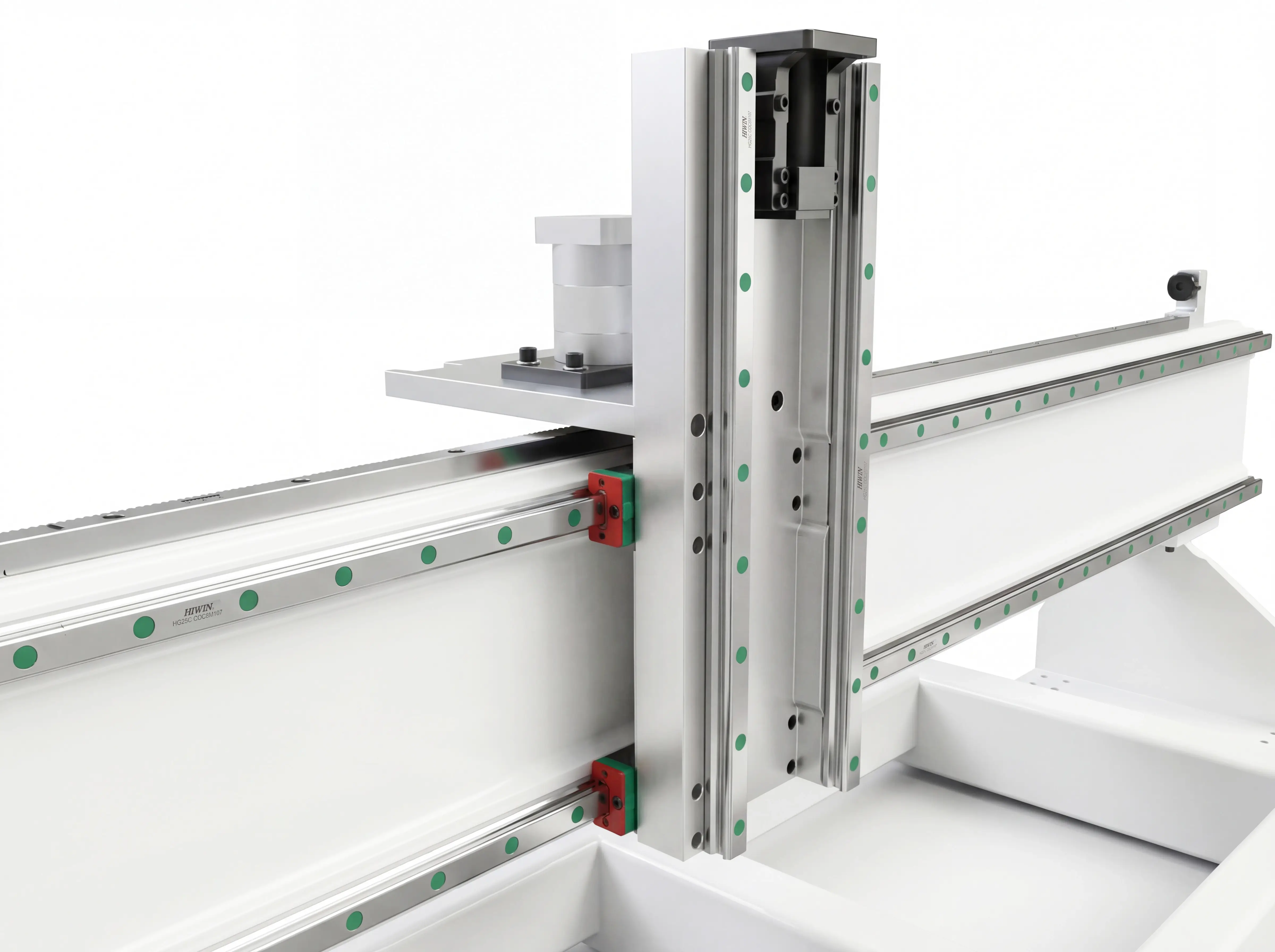 Anodized aluminum z-axis mounting plate of Spire 1325 CNC wood router