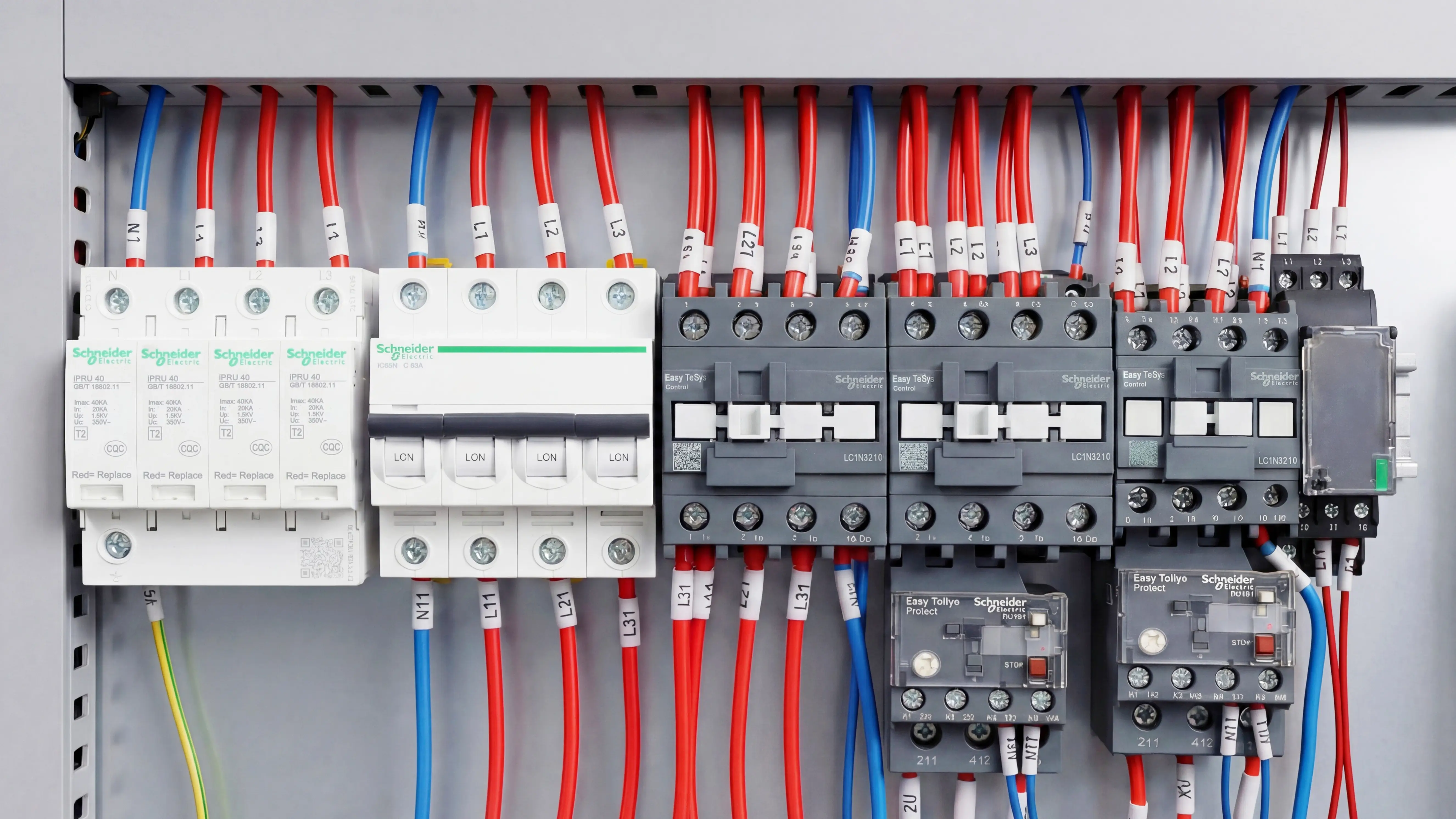 Schneider electrical components of Spire 1325 CNC router