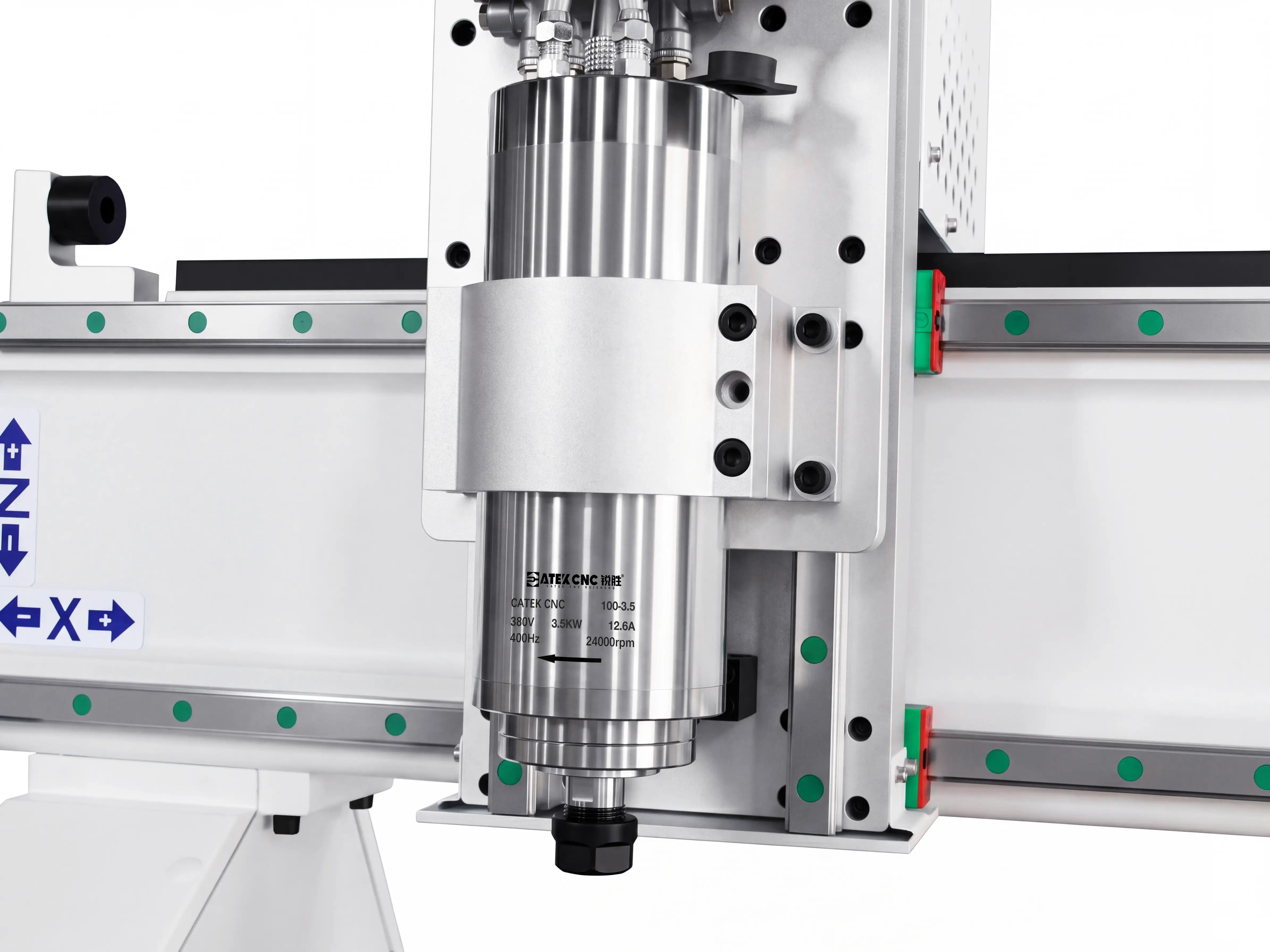 CTEKCNC self-developed 3.5KW high-speed water-cooled spindle (not connected to dust collection system)