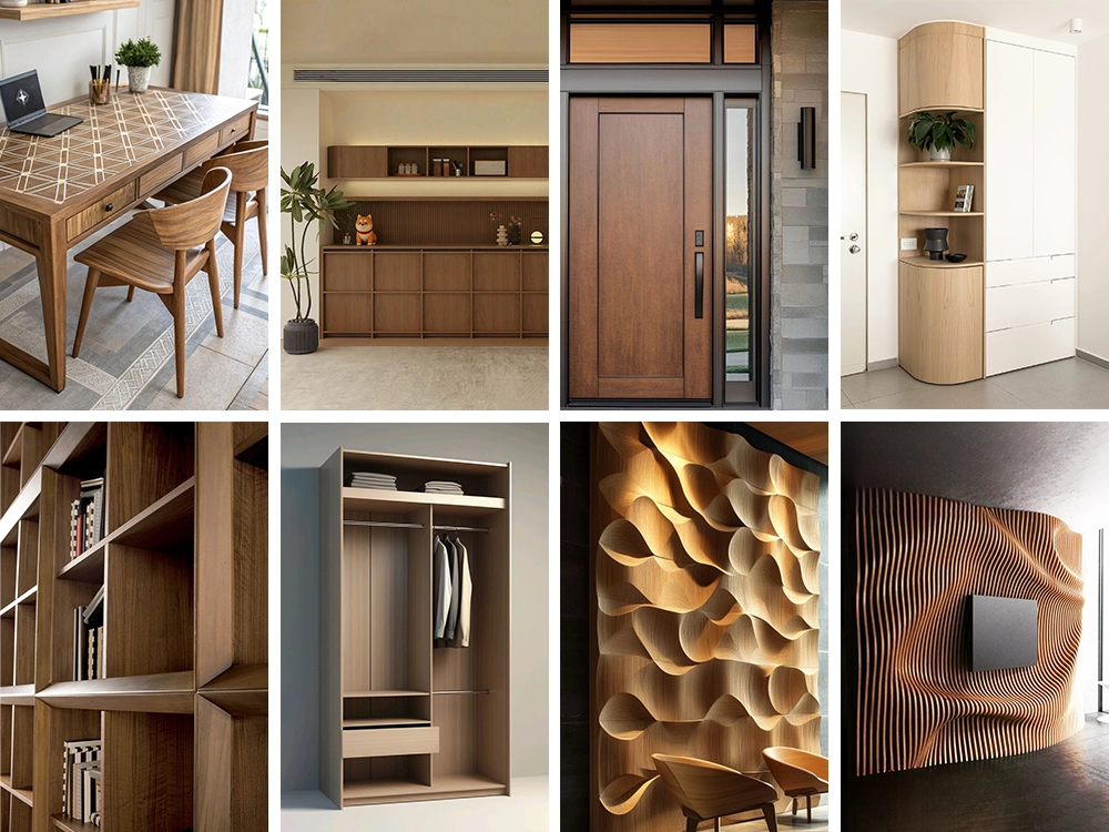 The 4-Axis CNC Router with Labeler and Vertical Drilling Bank are capable of processing various types of tables, cabinets, door panels, corner cabinets, wardrobes, shelves, decorative wall panels, and more. The 4-Axis CNC Router with Labeler and Vertical Drilling Bank are capable of processing various types of tables, cabinets, door panels, corner cabinets, wardrobes, shelves, decorative wall panels, and more.