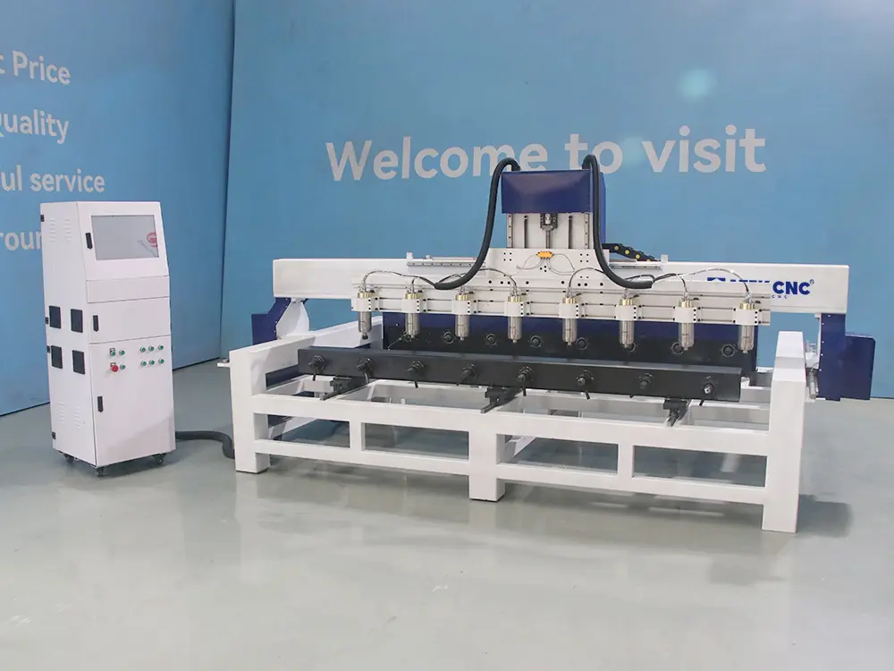 The High-Efficiency 8-Station 3D & 2D Integrated CNC Router
