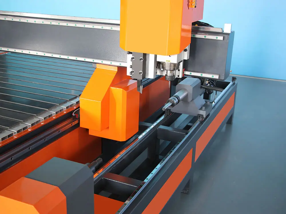 CNC Wood Router with Rotary 4th Axis and Turning Tools