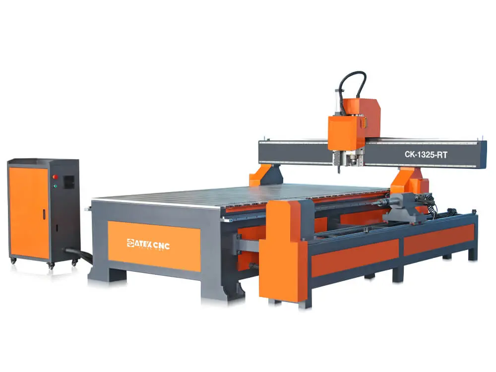 CNC Wood Router with Rotary 4th Axis and Turning Tools