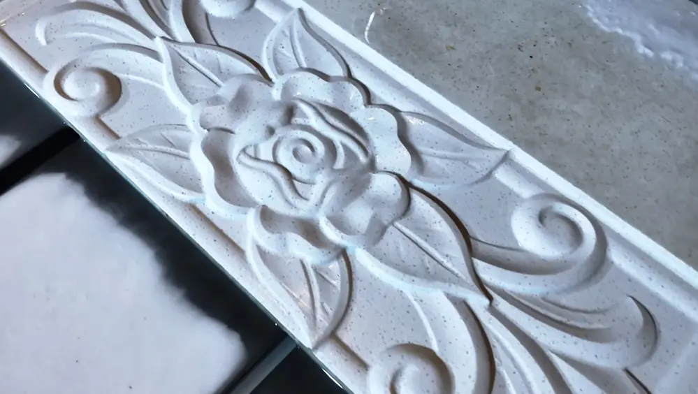 Stone CNC Router Machining Project – Quartz Stone Engraving with 2030 CNC Stone Router