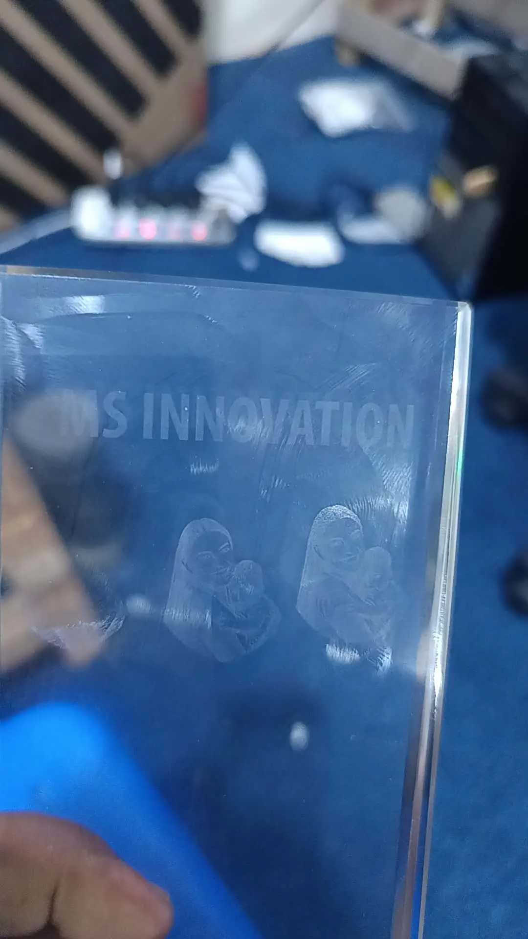 The Tanzanian customers are using UV laser marking machines to mark glass and pens