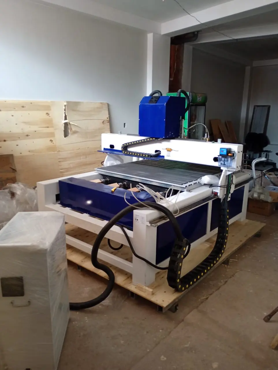 The 4-station CNC wood router machine purchased by a Peruvian customer
