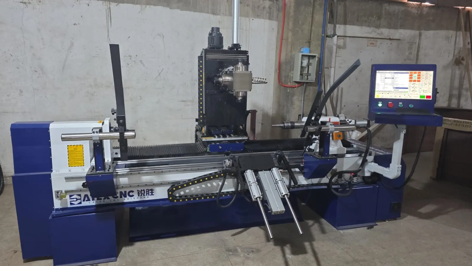 A Morocco customer purchased a 1530-7T-5Axis CNC wood lathe