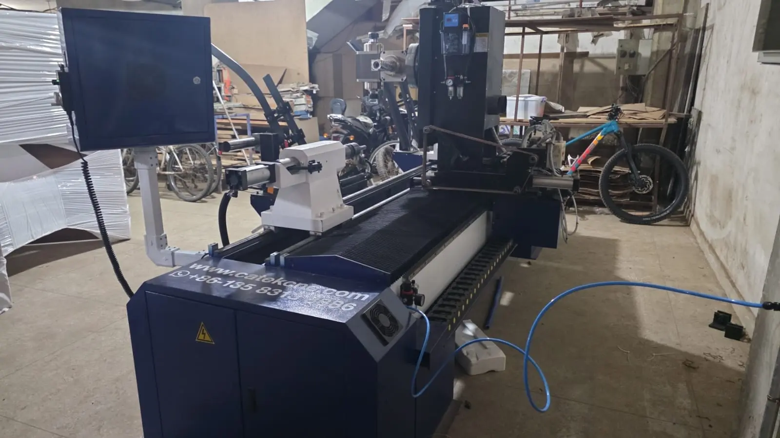 A Morocco customer purchased a 1530-7T-5Axis CNC wood lathe