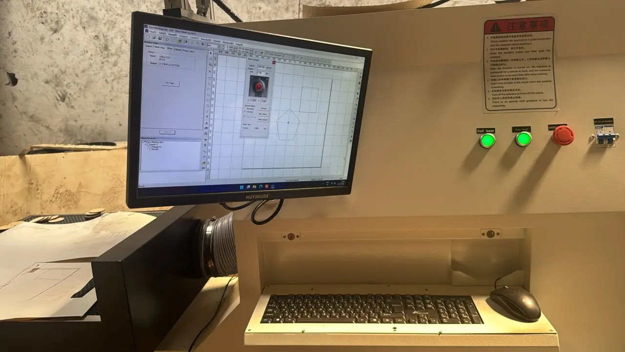 The CO2 laser dynamic marking machine purchased by a Cameroonian customer