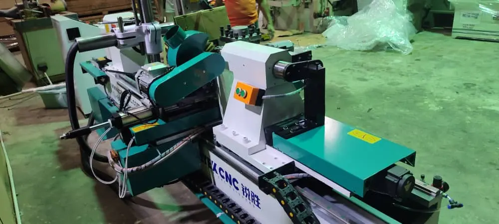 The CNC wood lathe purchased by a Malaysian customer
