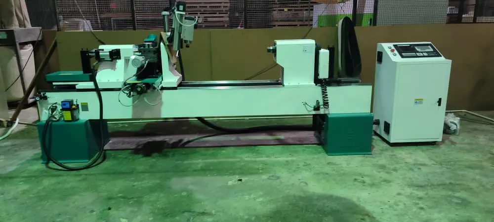The CNC wood lathe purchased by a Malaysian customer