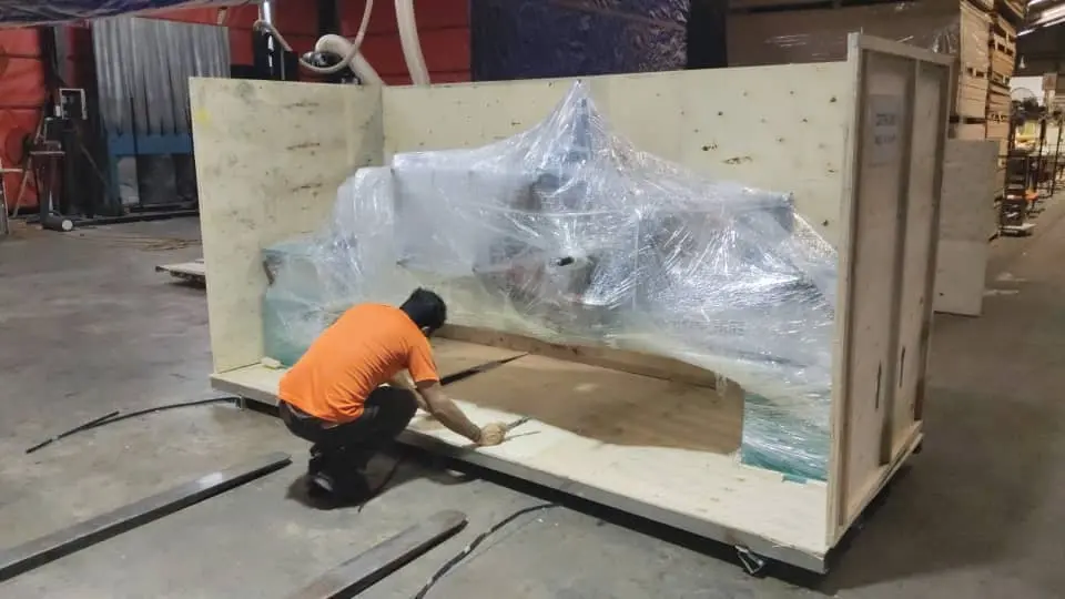 The CNC wood lathe purchased by a Malaysian customer