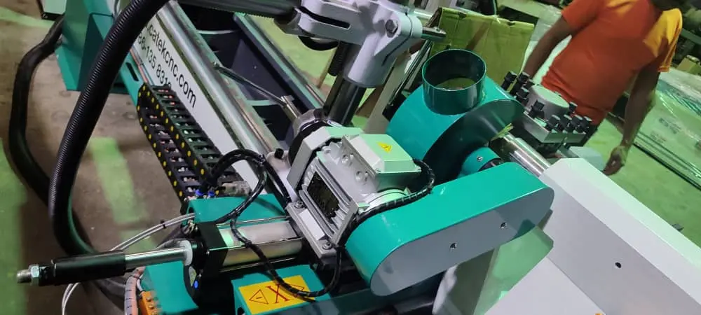 The CNC wood lathe purchased by a Malaysian customer