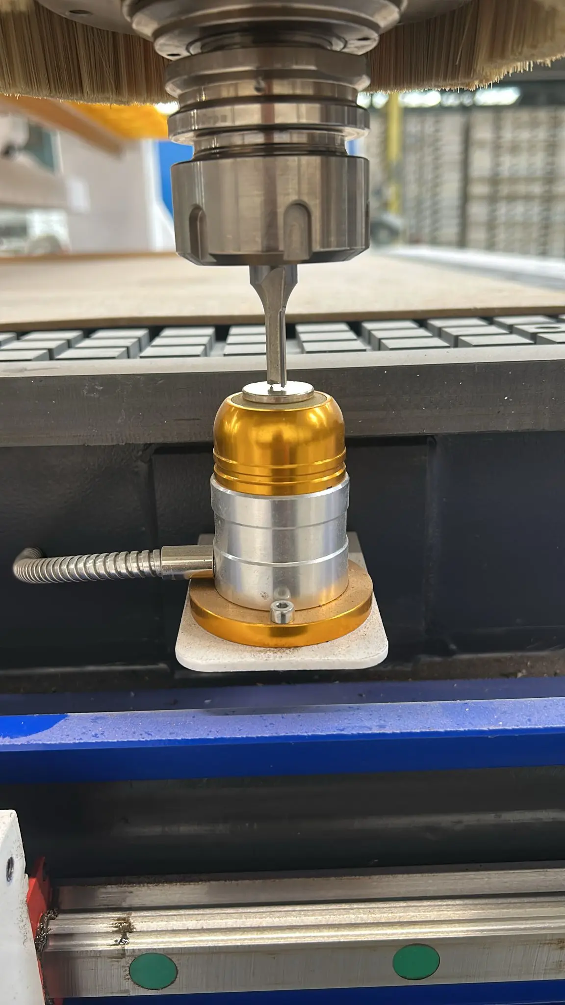 The UK customer is installing and commissioning a Model 1540-T ATC CNC woodw router machine