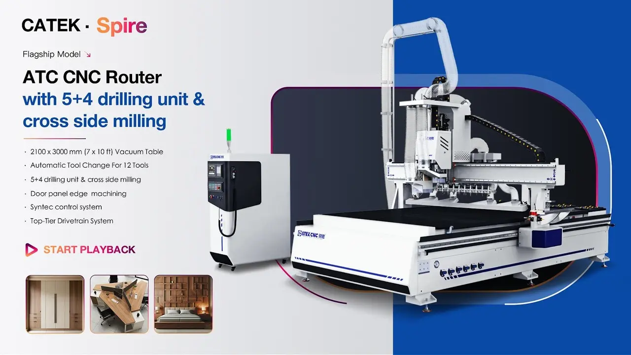 2130 Linear ATC CNC Router with Drilling Bank and 4-Sided Angle Head