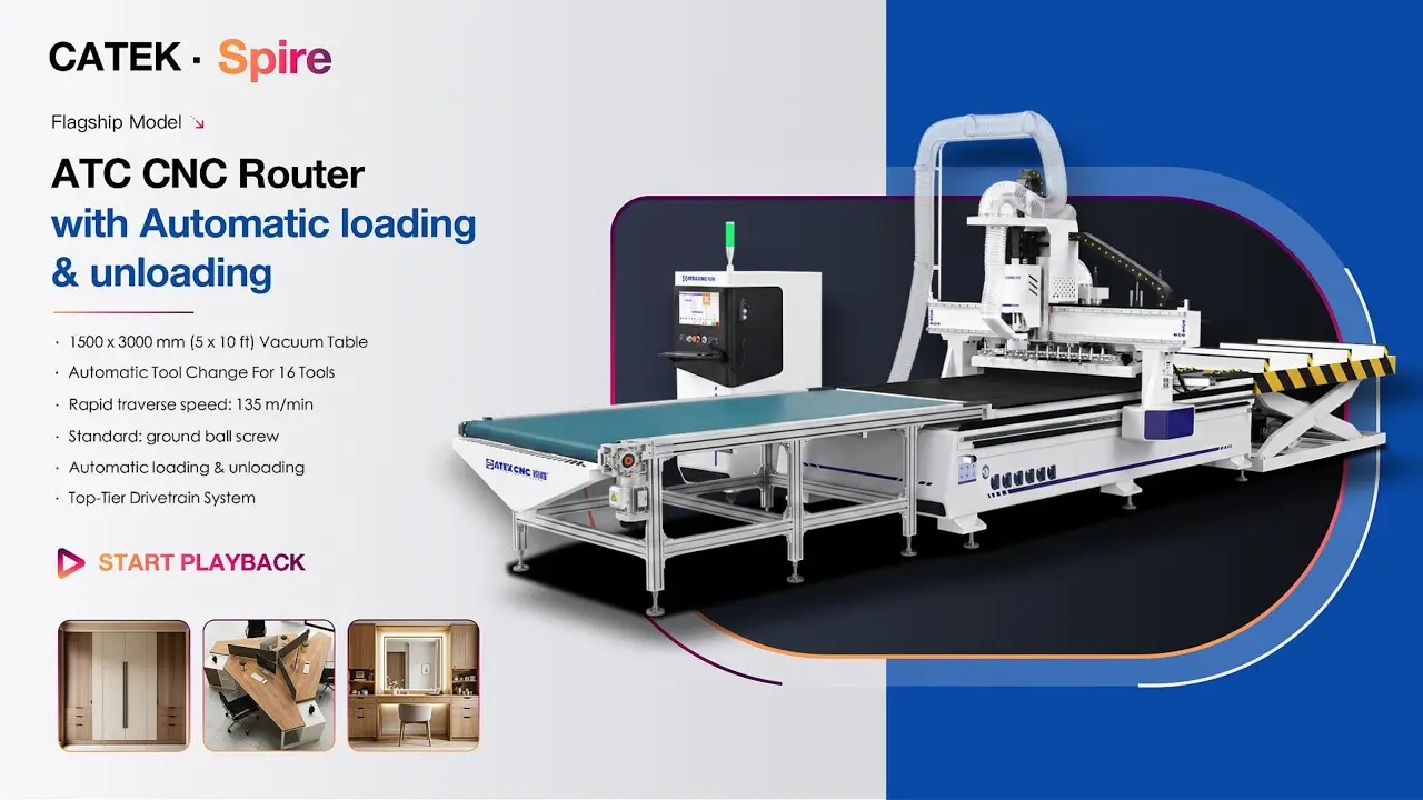 1530 Linear ATC CNC Router Machine with Automatic Loading & Unloading 