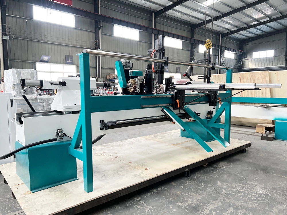 Automatic hopper feeding function of multifunctional CNC wood lathe Automatic hopper feeding function of multifunctional CNC wood lathe