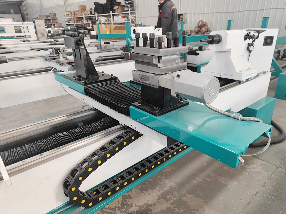 Double-knife CNC wood lathe with sanding wheel and electric tool holder Double-knife cnc wood lathe with sanding wheel and electric tool holder