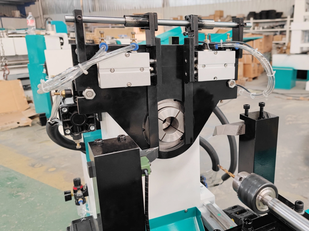 The pneumatic collet of mini CNC wood lathe The pneumatic collet of mini CNC wood lathe