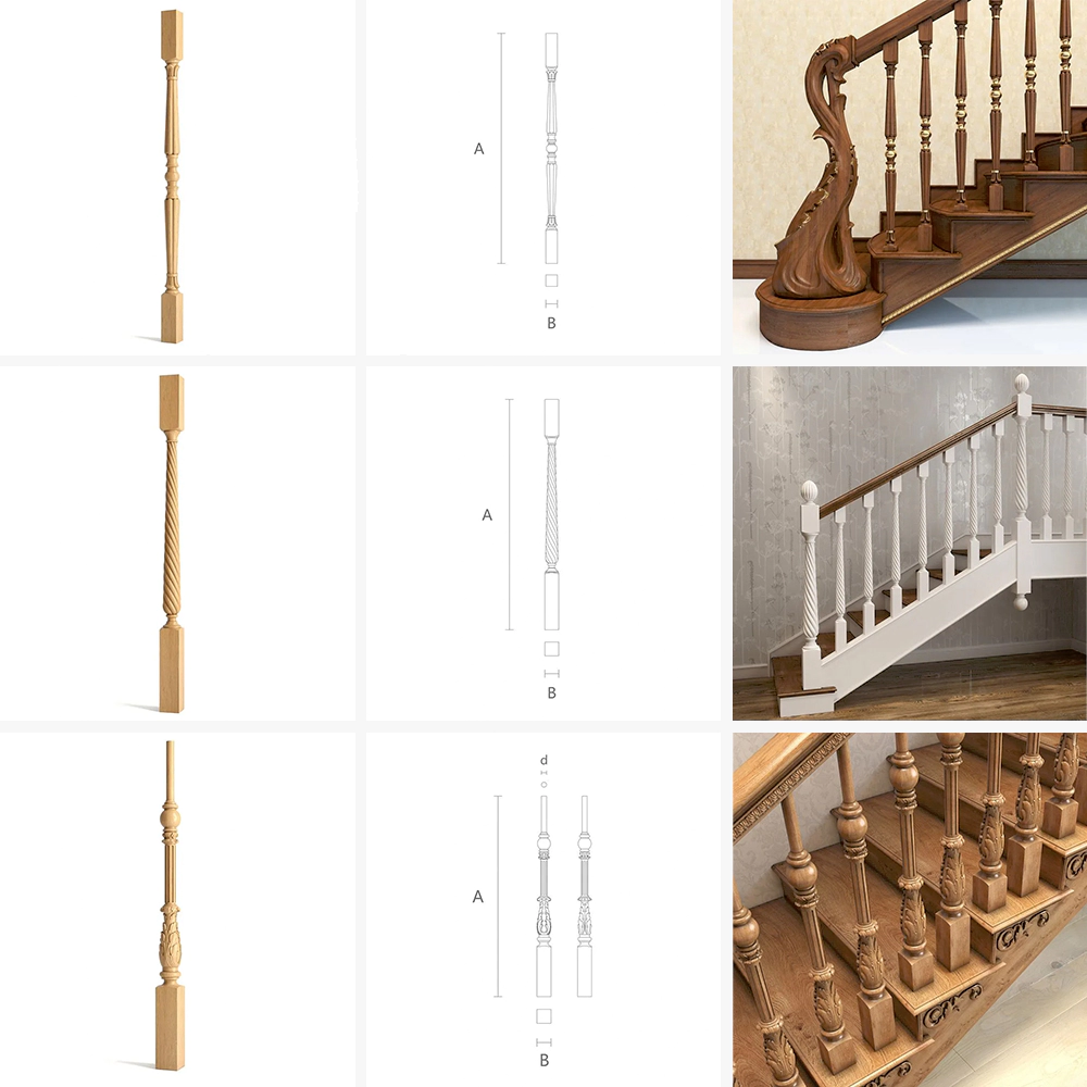 Example of a 3-station CNC turning and carving lathe machining a staircase newel post with carved patterns and grooves Example of a 3-station CNC turning and carving lathe machining a staircase newel post with carved patterns and grooves.