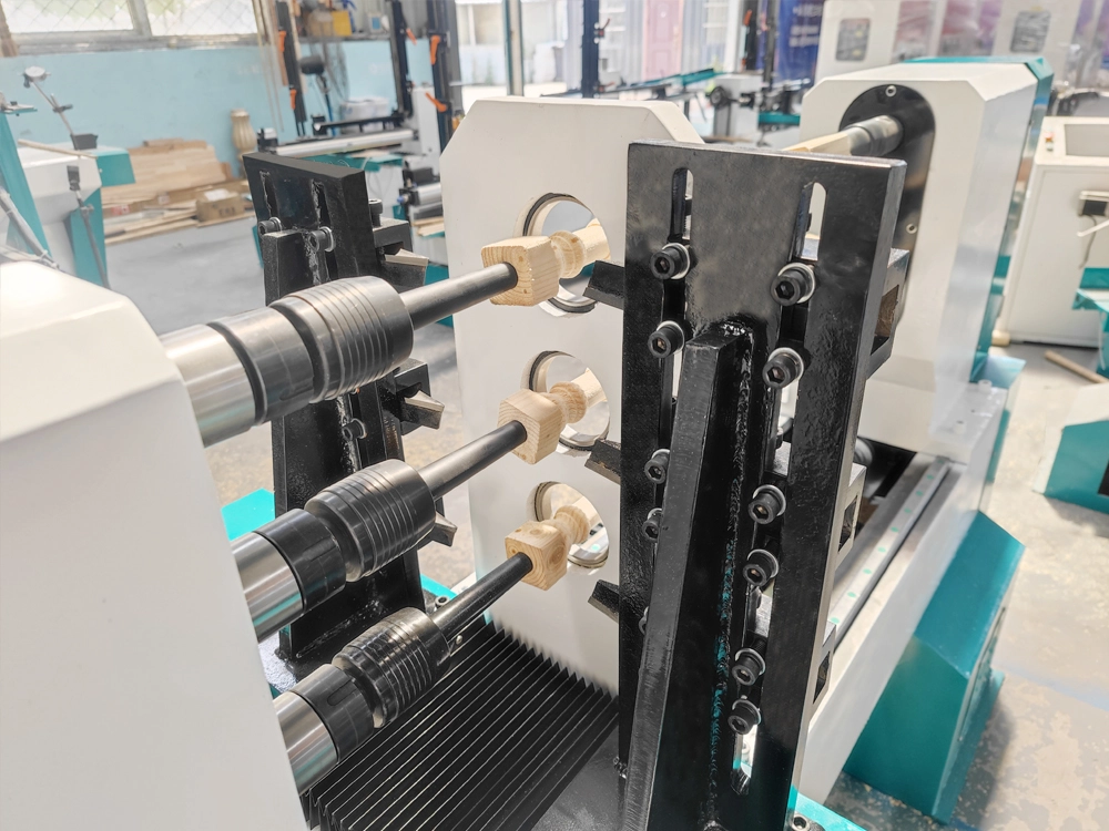 CNC woodworking lathe three stations and six tools CNC woodworking lathe Three stations and six tools