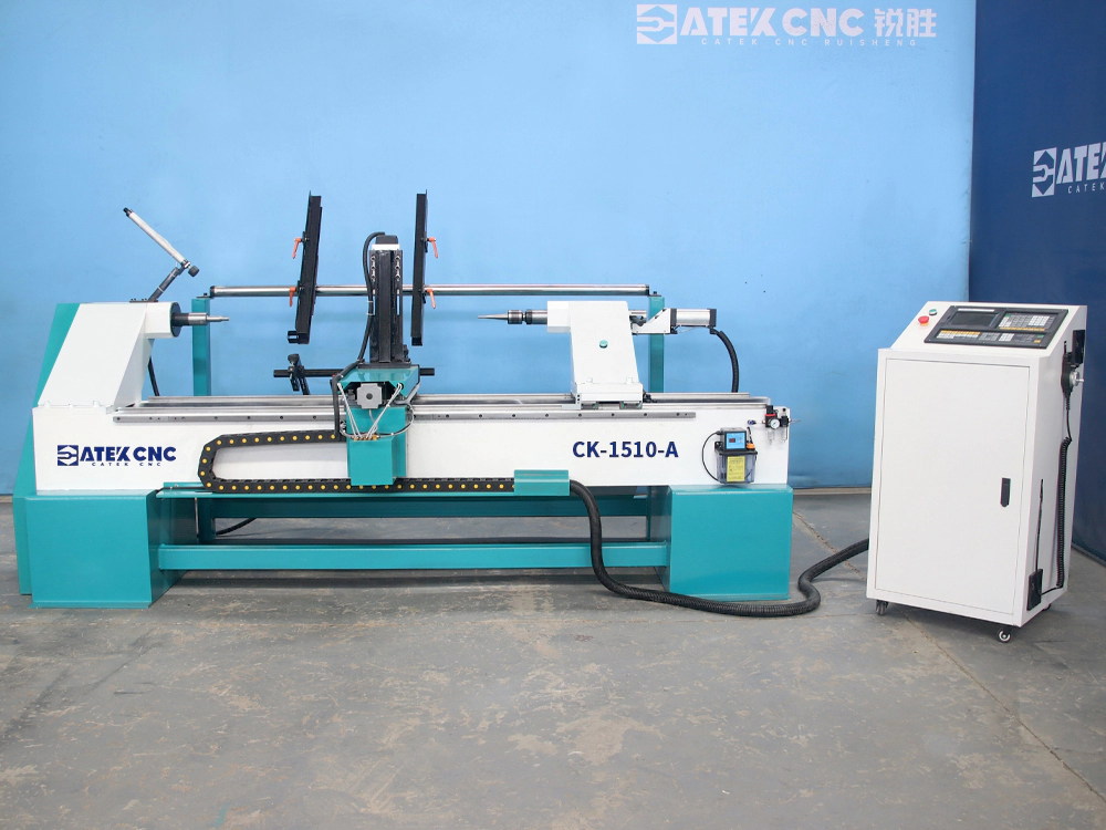 CNC lathe for milling pool cues with automatic loading & unloading CNC lathe for milling pool cues with automatic loading & unloading