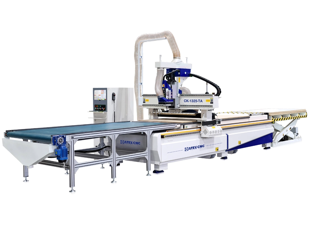 4*8 CNC router with automatic loading and unloading platform and linear automatic tool changer 4*8 CNC router with automatic loading and unloading platform and linear automatic tool changer