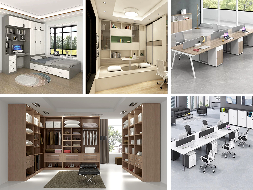 The CNC ATC router with automatic loading and unloading can process various wardrobes, storage cabinets, etc. The CNC ATC router with automatic loading and unloading can process various wardrobes, storage cabinets, etc.