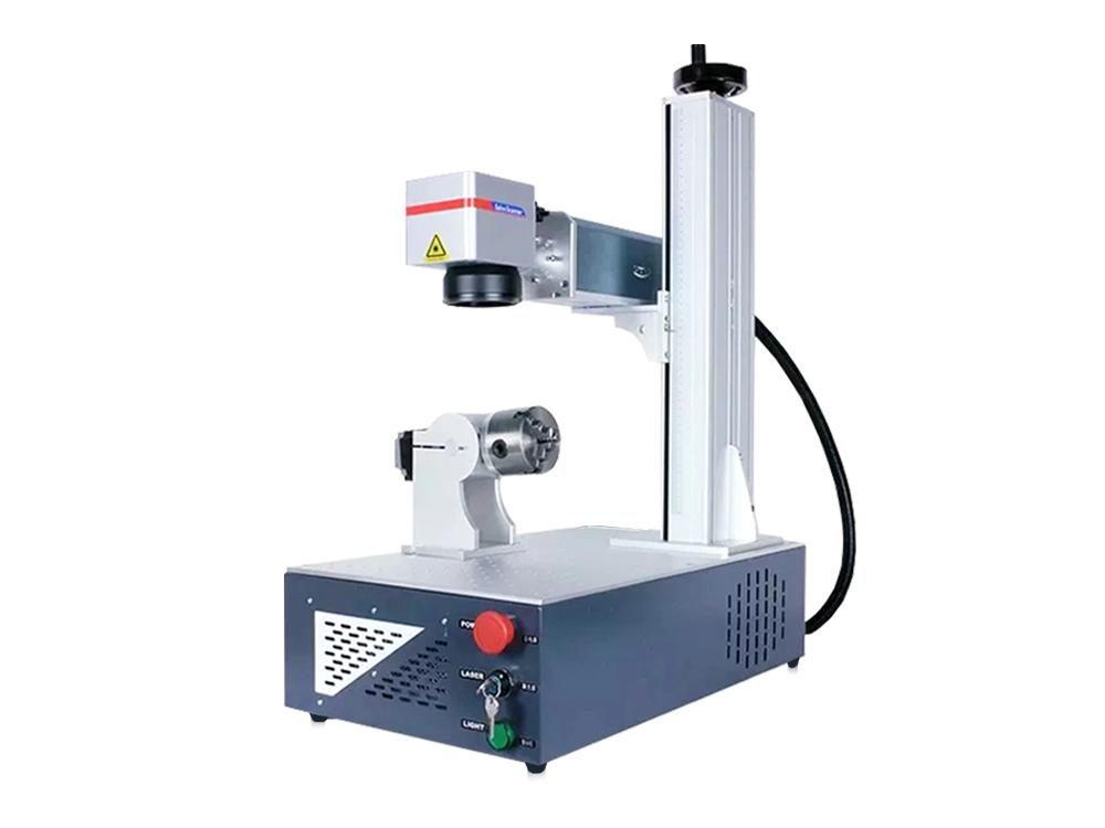 Desktop fiber laser marking machine with rotary device Desktop fiber laser marking machine with rotary device