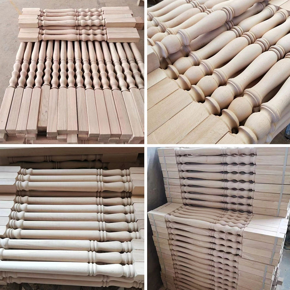 Sample of stair column and table lags processed by CNC wood lathe Product Samples