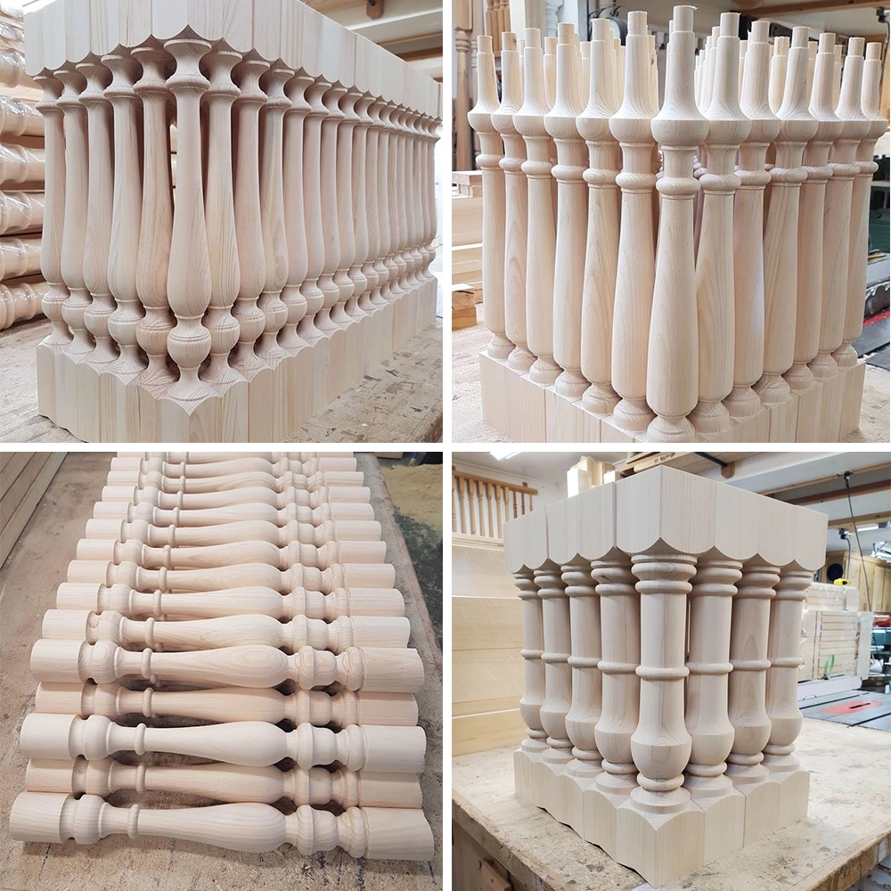 Sample of stair column and table lags processed by CNC wood lathe Product Samples
