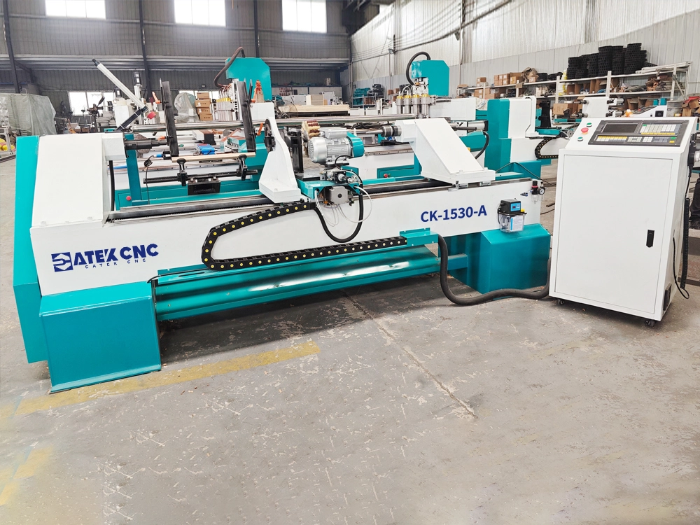 CK-1530-A model of CNC wood lathe with sanding device CK-1530-A model of CNC wood lathe with sanding device