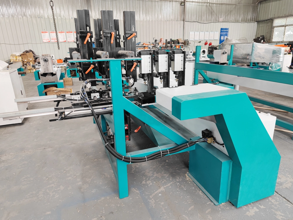 Three stations of pool cue CNC wood lathe Three stations of pool cue CNC wood lathe