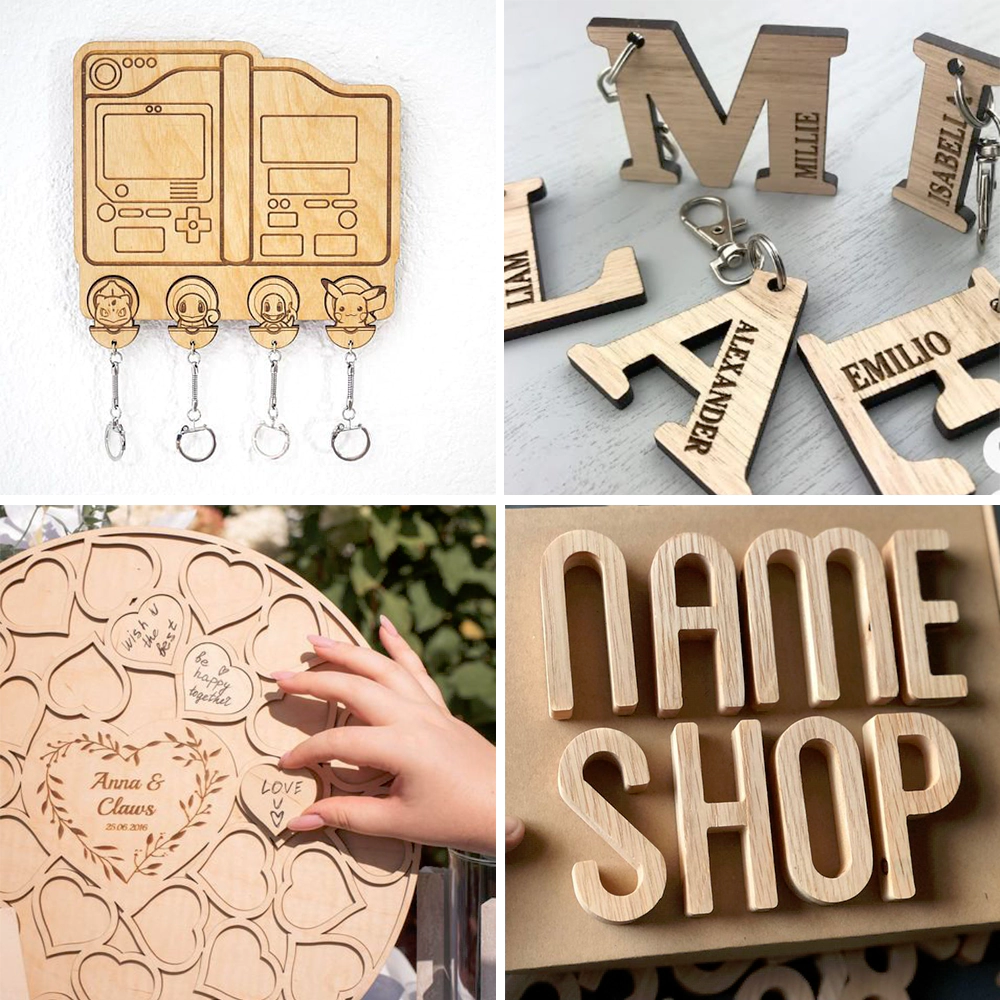 Examples of wooden characters and wooden signs processed by mini CNC router Examples of wooden characters and wooden signs processed by mini CNC router
