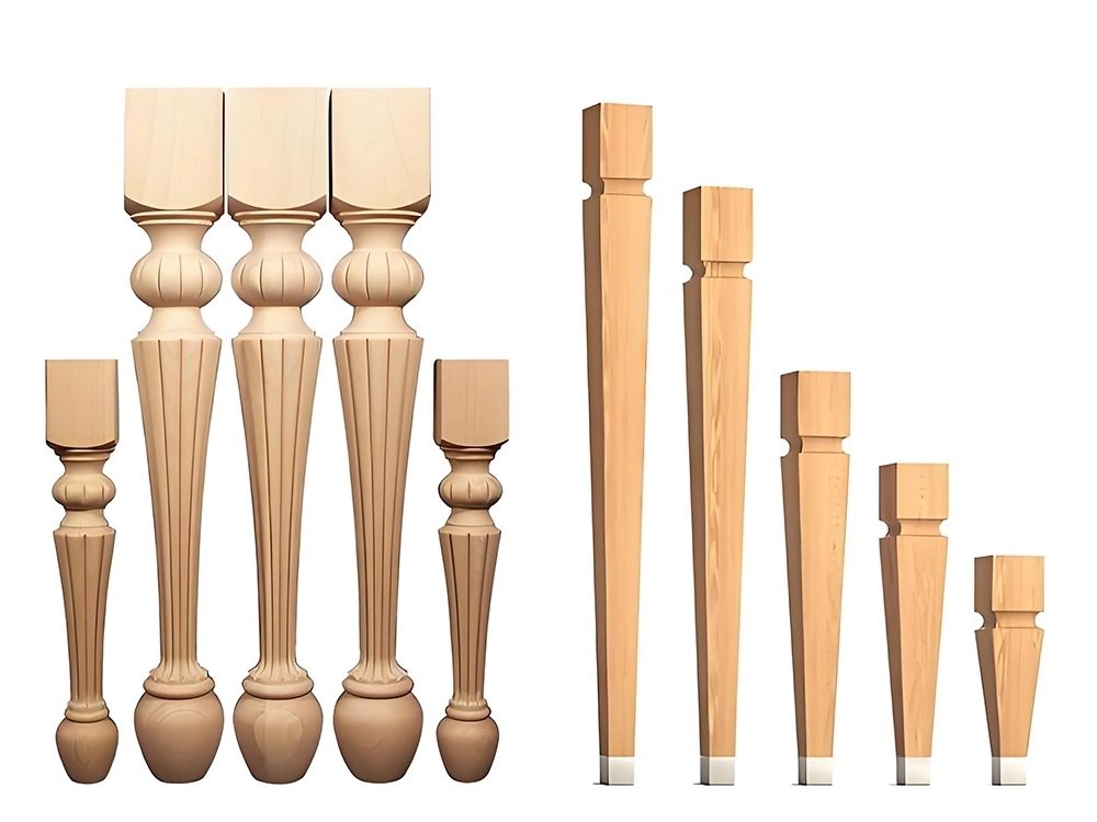 3-in-1 CNC wood lathe processing samples with beveled surfaces and pull grooves 3-in-1 CNC wood lathe processing samples with beveled surfaces and pull grooves