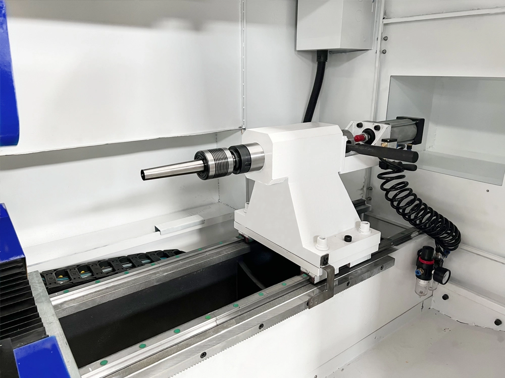 Tailstock of multifunctional CNC wood lathe with safety enclosure Tailstock of multifunctional CNC wood lathe with safety enclosure