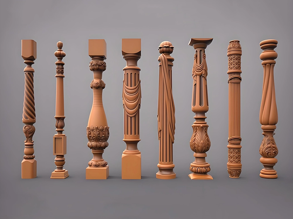 Multifunctional woodworking lathe processes stair columns Multifunctional woodworking lathe processes stair columns