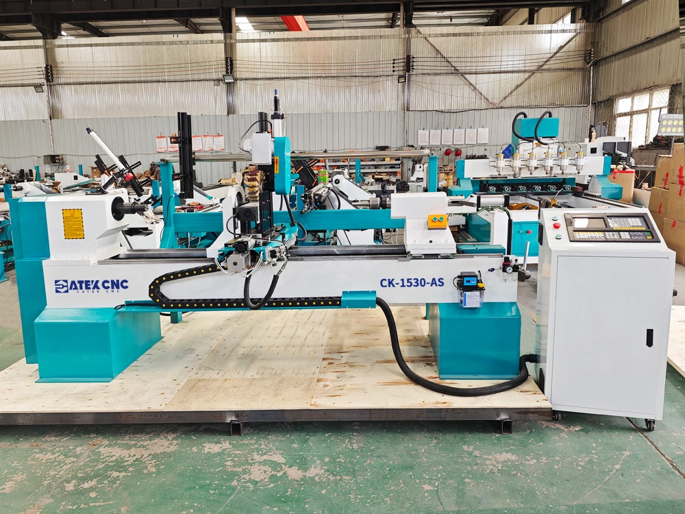 CK-1530-AS - A CNC wood lathe with automatic loading-and-unloading and multifunctional spindle CK-1530-AS - A CNC wood lathe with automatic loading-and-unloading and multifunctional spindle