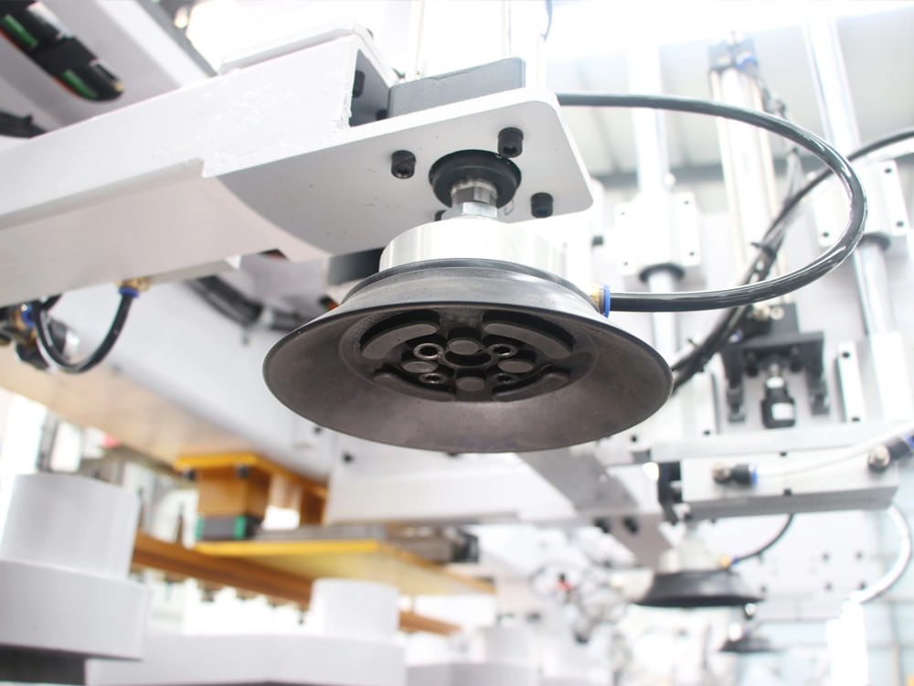 Close-up of suction cup for 7x10ft ATC CNC router with automatic loading and unloading Close-up of suction cup for 7x10ft ATC CNC router with automatic loading and unloading