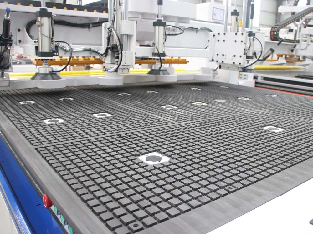 Vacuum adsorption workbench for 7x10ft ATC CNC router with automatic loading and unloading Vacuum adsorption workbench for 7x10ft ATC CNC router with automatic loading and unloading