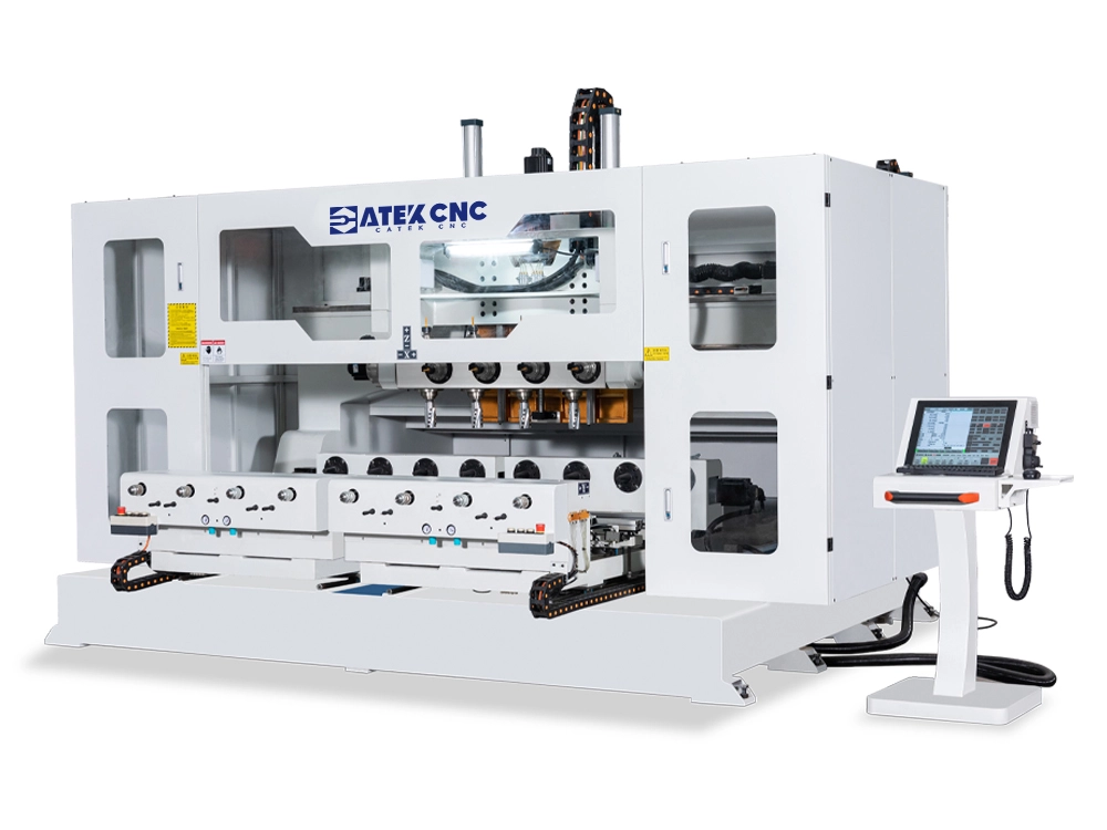 Double-machining-zone and four-head five-axis wood processing center Double-machining-zone and four-head five-axis wood processing center