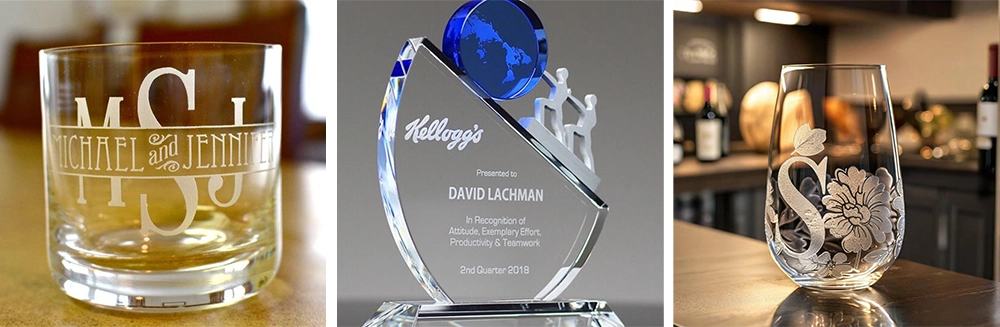 The RF CO2 laser marking machine can mark the surface of glass cup and glassware The RF CO2 laser marking machine can mark the surface of glass cup and glassware