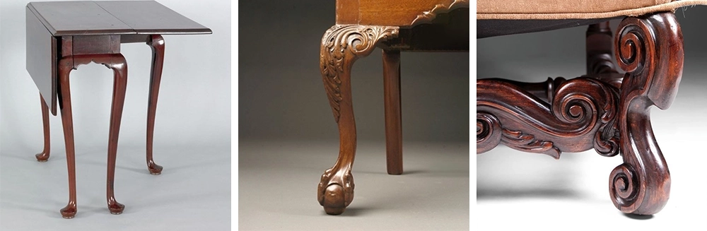 The ATC CNC wood lathe can process Queen Anne legs, Chippendale legs, Flemish Scroll legs and other special-shaped furniture legs